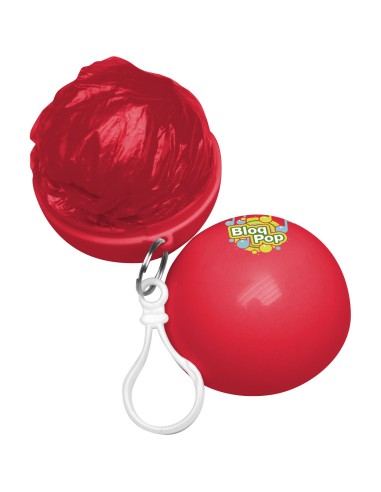 Poncho impermeable plegable en una bola-llavero...