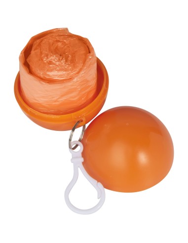 Poncho impermeable plegable en una bola-llavero...