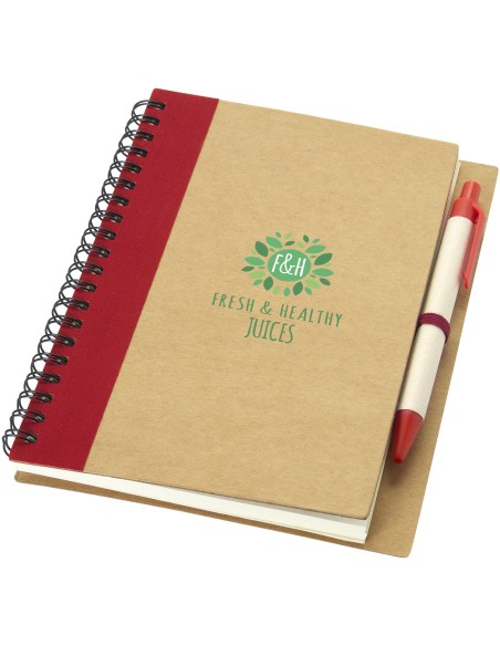 Libreta de papel reciclado con bolígrafo "Priestly"