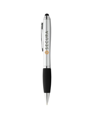 Bolígrafo stylus de color con empuñadura negra...