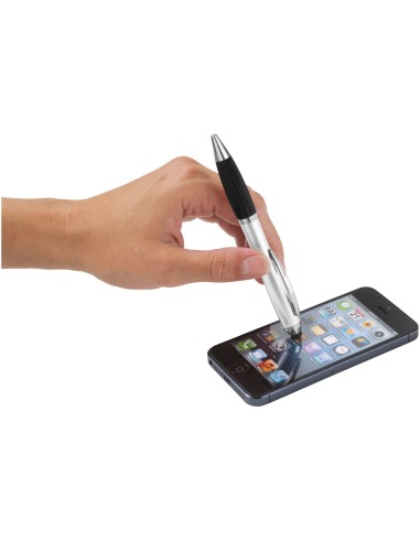 Bolígrafo stylus de color con empuñadura negra...