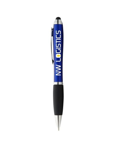 Bolígrafo stylus de color con empuñadura negra...