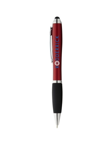 Bolígrafo stylus de color con empuñadura negra...