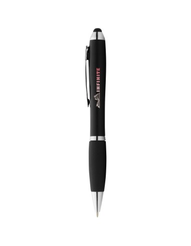 Bolígrafo stylus de color con empuñadura negra...