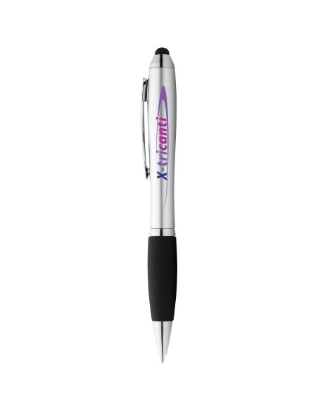 Bolígrafo stylus de color con empuñadura negra "Nash"