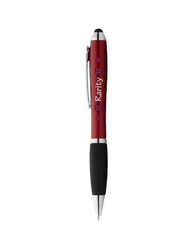 Bolígrafo stylus de color con empuñadura negra...