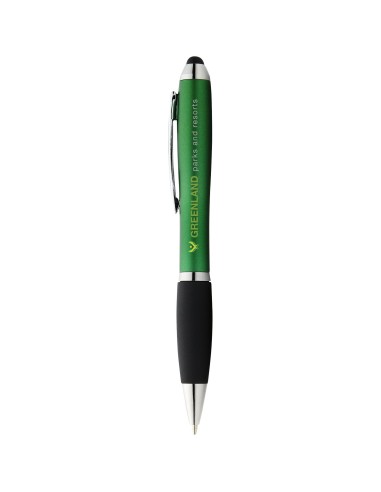 Bolígrafo stylus de color con empuñadura negra...
