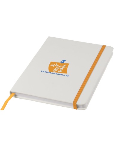 Libreta A5 blanca con cinta de color "Spectrum"