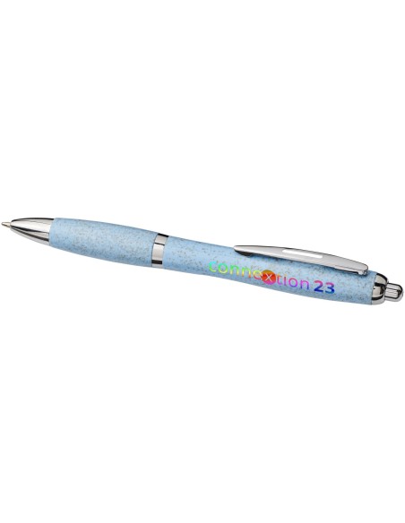 Bolígrafo de paja de trigo con punta cromada "Nash"