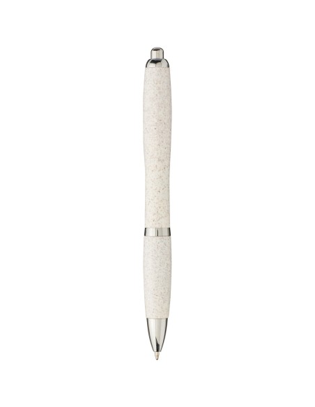 Bolígrafo de paja de trigo con punta cromada "Nash"