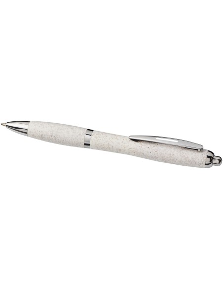 Bolígrafo de paja de trigo con punta cromada "Nash"