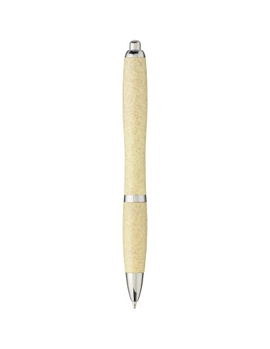 Bolígrafo de paja de trigo con punta cromada...
