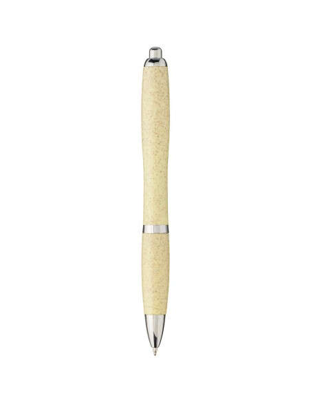 Bolígrafo de paja de trigo con punta cromada "Nash"