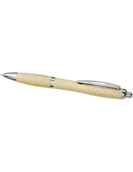 Bolígrafo de paja de trigo con punta cromada "Nash"