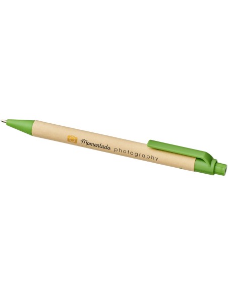 Bolígrafo de cartón reciclado y plástico de maíz "Berk"