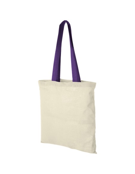 Bolsa Tote de algodón 100 g/m² con asas largas contrastadas "Nevada"