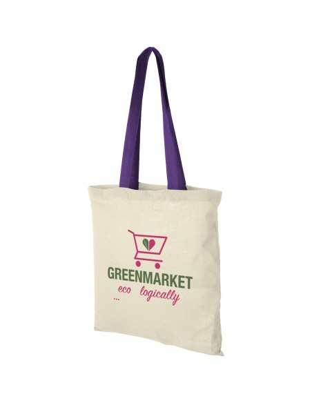 Bolsa Tote de algodón 100 g/m² con asas largas contrastadas "Nevada"