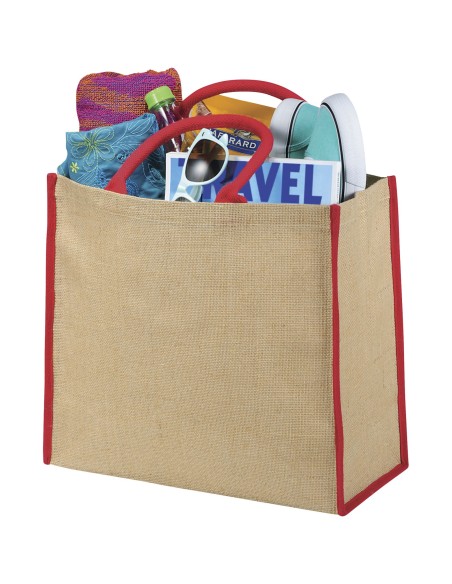 Bolsa Tote de yute con bordes contrastados "Harry"