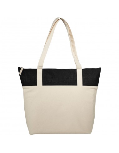 Bolsa Tote con cremallera de yute y algodón 320...