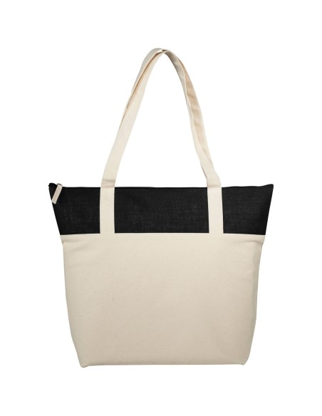 Bolsa Tote con cremallera de yute y algodón 320 g/m² "Jones"
