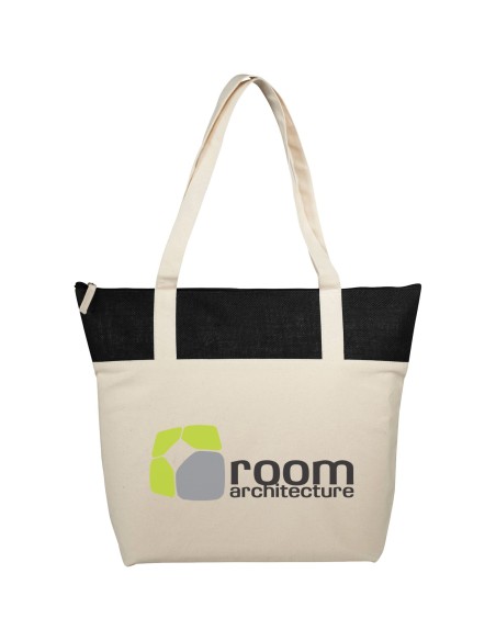 Bolsa Tote con cremallera de yute y algodón 320 g/m² "Jones"