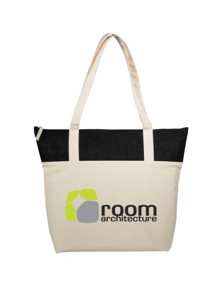 Bolsa Tote con cremallera de yute y algodón 320 g/m² "Jones"