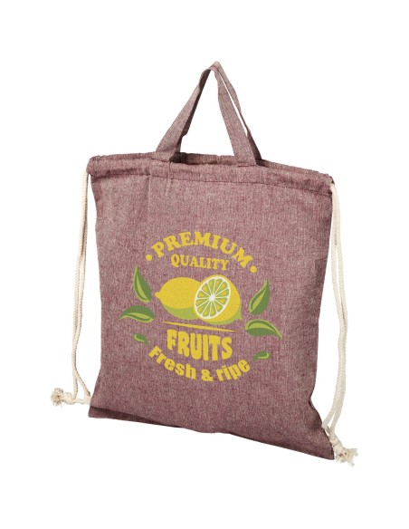 Mochila de cuerdas con asas de algodón reciclado de 150 g/m "Pheebs"