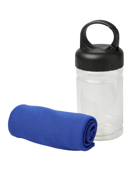 Toalla refrescante "Remy" en recipiente de PET