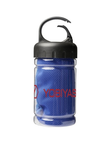 Toalla refrescante "Remy" en recipiente de PET