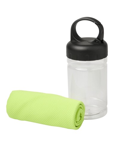 Toalla refrescante "Remy" en recipiente de PET