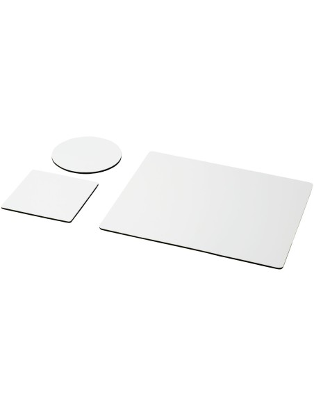 Combo 1 de alfombrilla para ratón y juego de posavasos "Q-Mat®"