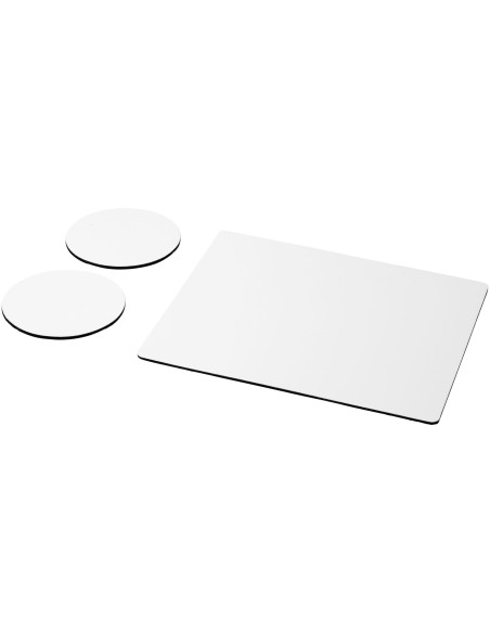 Combo 2 de alfombrilla para ratón y juego de posavasos "Q-Mat®"