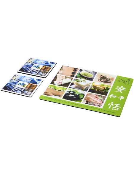 Combo 3 de alfombrilla para ratón y juego de posavasos "Q-Mat®"