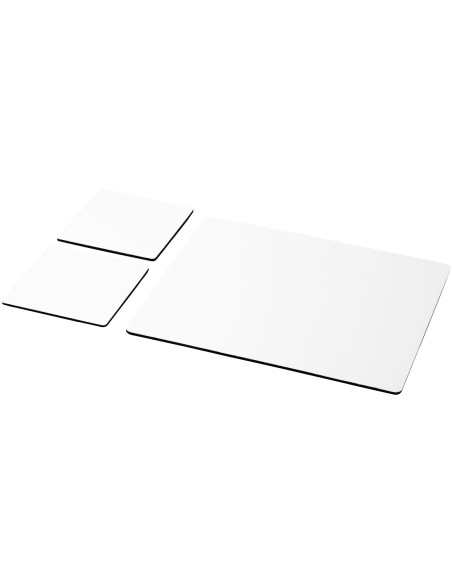 Combo 3 de alfombrilla para ratón y juego de posavasos "Q-Mat®"