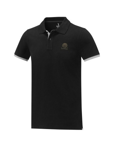 Polo de manga corta de dos tonos para hombre...