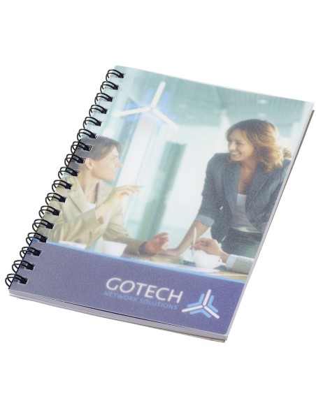 Cuaderno A6 con anillas de alambre y cubierta de PP Desk-Mate®