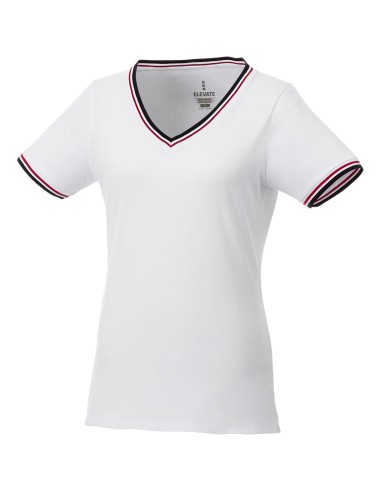 Camiseta de pico punto piqué para mujer "Elbert"