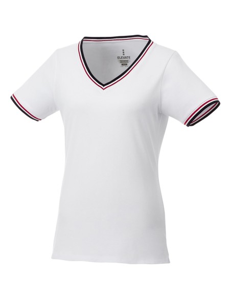Camiseta de pico punto piqué para mujer "Elbert"
