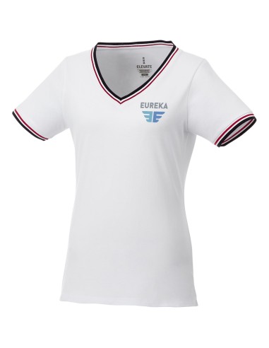 Camiseta de pico punto piqué para mujer "Elbert"