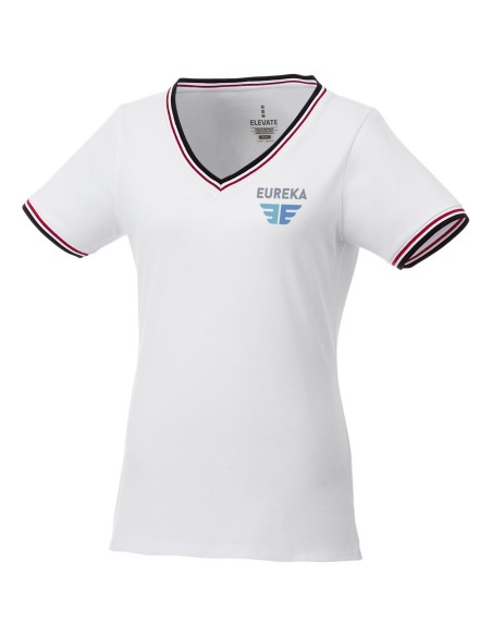 Camiseta de pico punto piqué para mujer "Elbert"