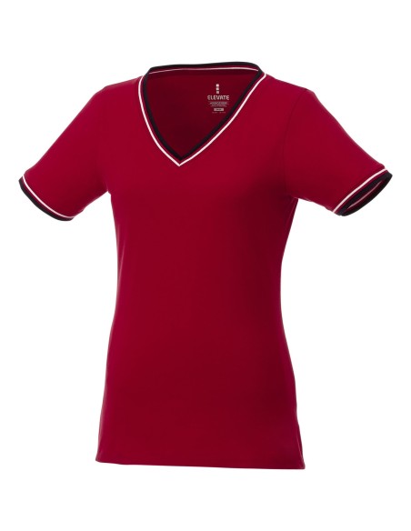 Camiseta de pico punto piqué para mujer "Elbert"