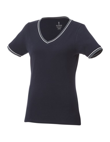 Camiseta de pico punto piqué para mujer "Elbert"