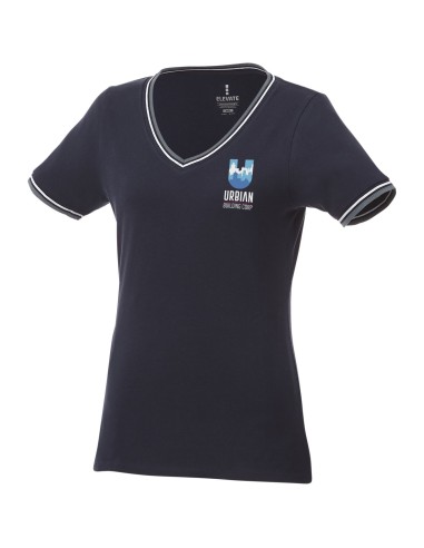 Camiseta de pico punto piqué para mujer "Elbert"