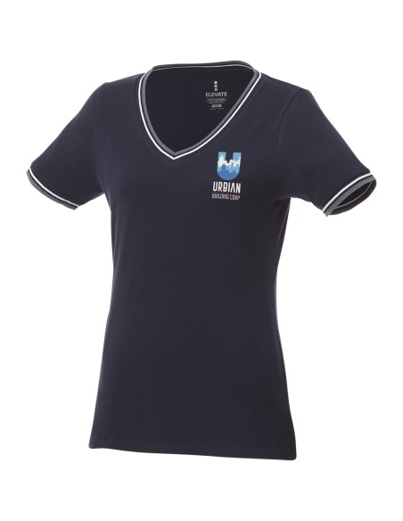 Camiseta de pico punto piqué para mujer "Elbert"