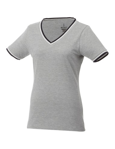 Camiseta de pico punto piqué para mujer "Elbert"