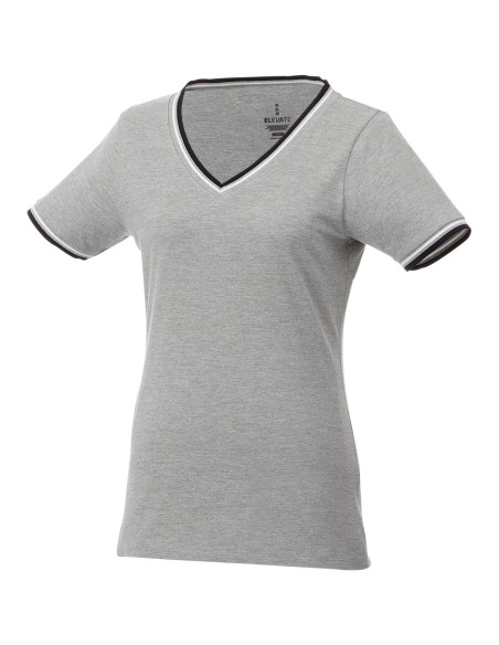 Camiseta de pico punto piqué para mujer "Elbert"