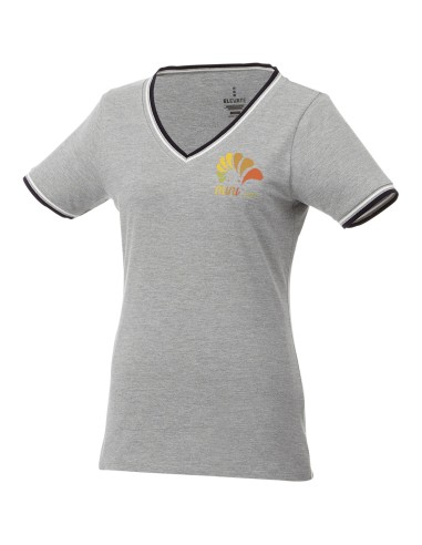 Camiseta de pico punto piqué para mujer "Elbert"