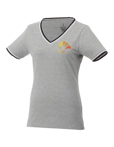 Camiseta de pico punto piqué para mujer "Elbert"