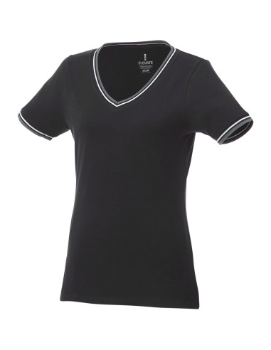 Camiseta de pico punto piqué para mujer "Elbert"