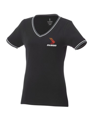 Camiseta de pico punto piqué para mujer "Elbert"